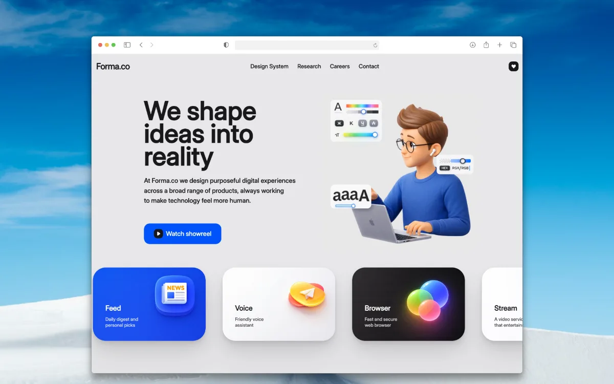 Forma.co — Light Playful 3D Studio preview